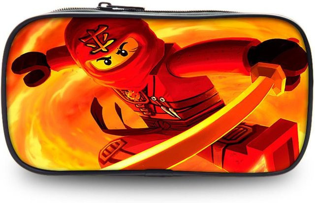 Ninjago Federmäppchen für Schüler aus Polyester in Orange mit Aufbewahrungstasche und Reißverschluss - Bild 1
