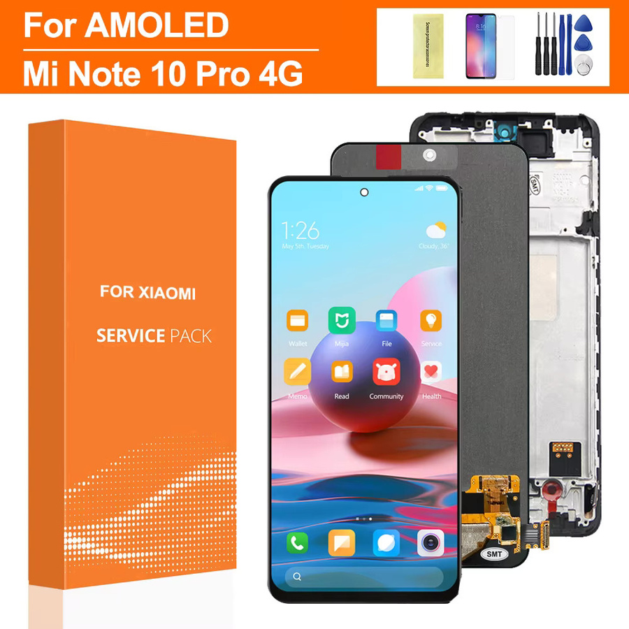 Xiaomi Redmi Note 10 Pro 4G Ersatz AMOLED Display mit Rahmen und Touchpanel in Schwarz, 6,67 Zoll, Modell M2101K6G - Bild 1