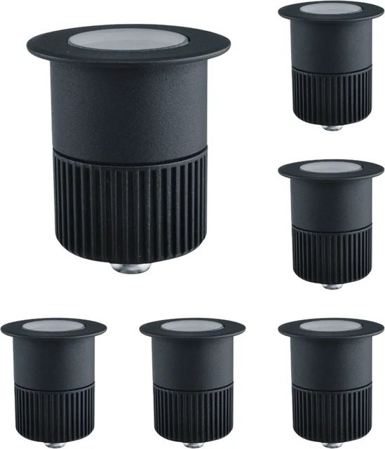 ENOVALITE LED Bodenleuchte Gartenstrahler 6er Set, Schwarz, Warmweiß, IP67 Bodeneinbaustrahler für den Außenbereich - Bild 1