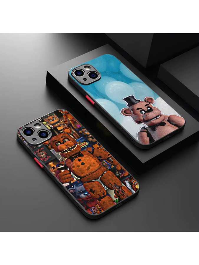 Matte transparente Handyhülle mit Anime Freddy Five Nights Design für iPhone 16 15 14 13 12 11 Pro Max X XS Plus von Potdemiel in Multicolour - Bild 2