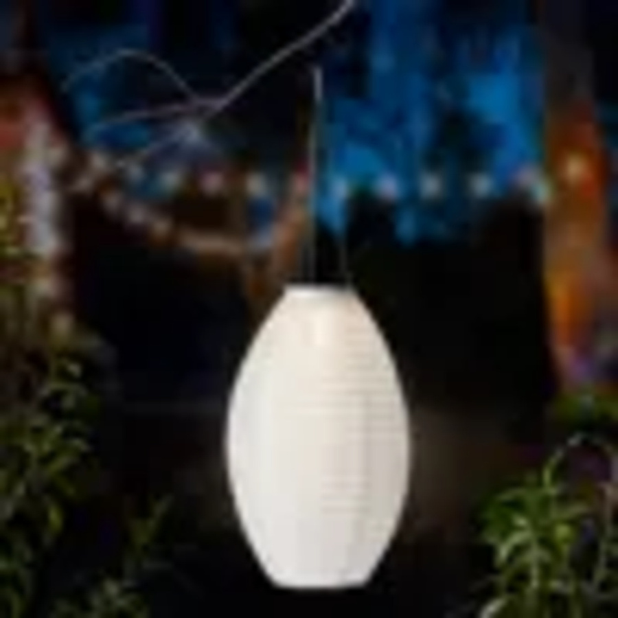 LUMINEO Solarleuchte Lampion in Weiß für Garten, Balkon und Terrasse mit warmweißem Licht - Bild 2