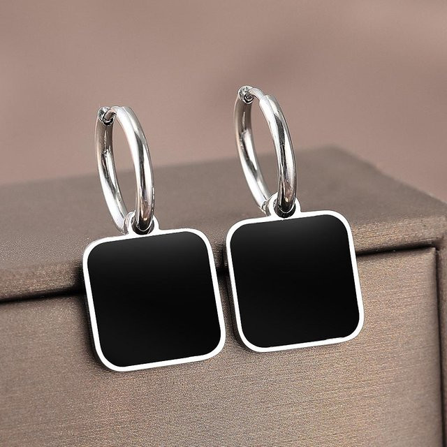 Lucky Star Jewelry Ohrringe Edelstahl, Schwarz, Zirkonia, Damen - Bild 1