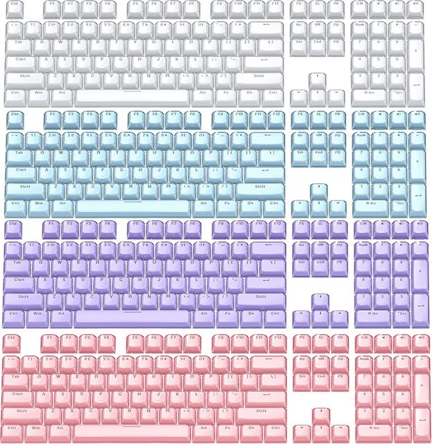 Crystal Wave Double Color Side-Cut Keycap Set mit Double Layer Flow Pattern für RGB-kompatible Tastaturen in Multicolour - Bild 1