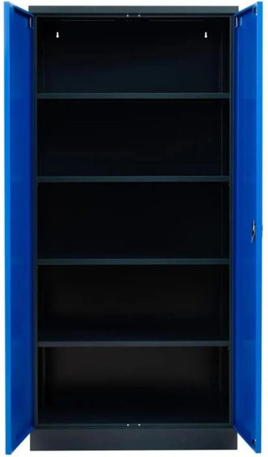 PROREGAL Stahlschrank Bee mit 7 Fachböden und Schließsystem in Anthrazit und Blau, H x B x T: 195 x 92 x 42 cm - Bild 1