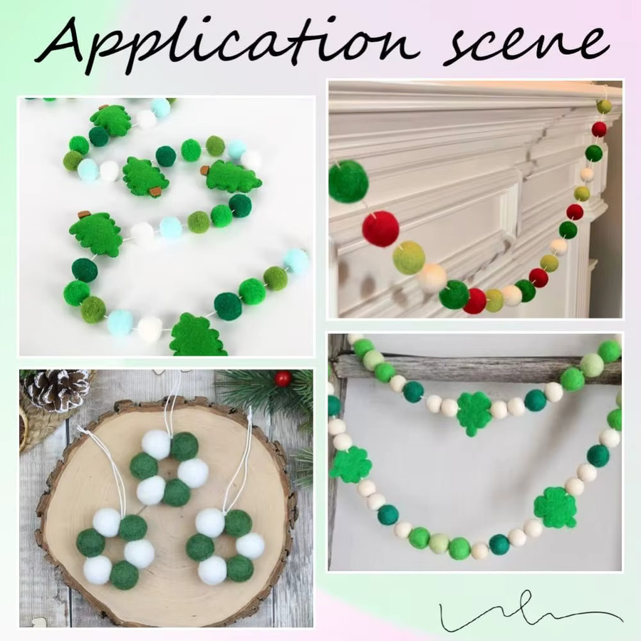 100 Stück grüne Bastel-Pompons aus Polyester, Durchmesser: 25 mm, weiche Mini-Pompom-Kugeln zum Dekorieren - Bild 5