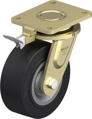 Blickle Lenkrolle LS-SE 202K-RI4 mit Feststeller, Rad-Durchmesser: 20 cm, Tragfähigkeit: 850 kg, Anthrazit/Schwarz/Mehrfarbig - Bild 1