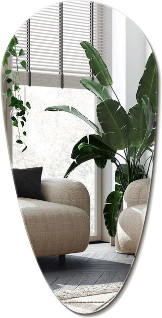 Wallfluent Spiegel in organischer Klecksform ohne Rahmen, B/H: 50 x 100 cm - Bild 1