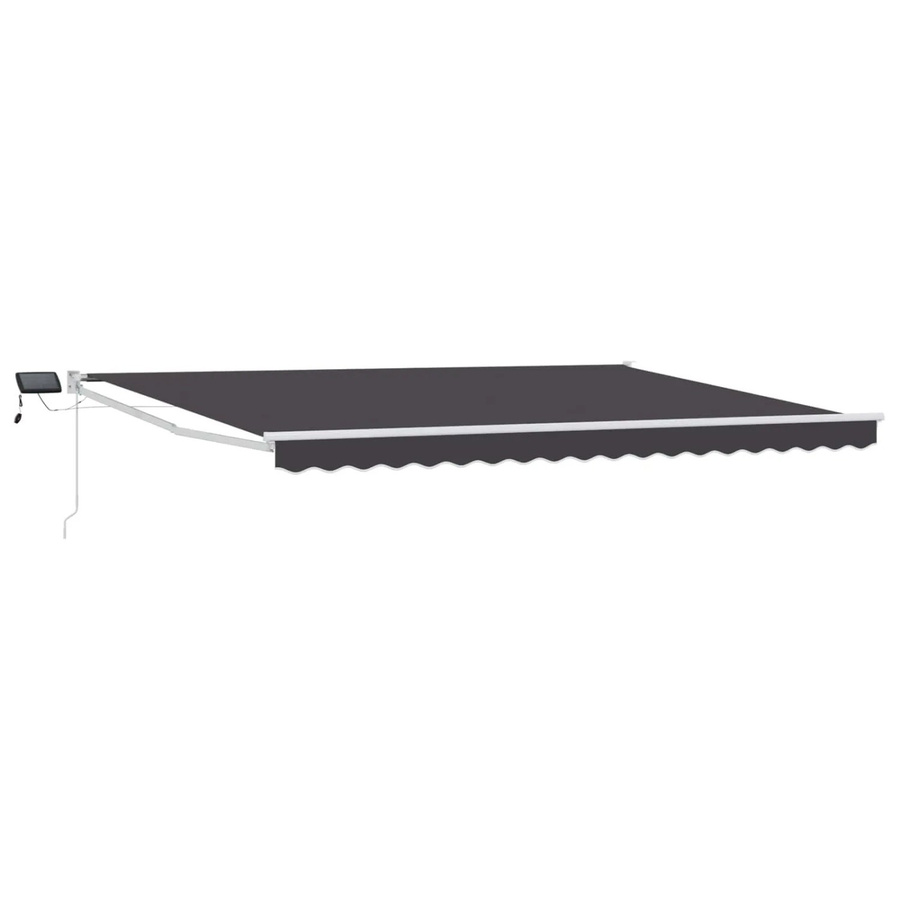 vidaXL Manuelle Gelenkarmmarkise mit LEDs in Anthrazit, B: 400 cm, T: 200 cm - Bild 2