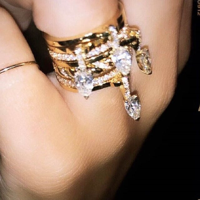 JYZSWBB Fingerring, vergoldet, Zirkonia, Damen - Bild 1