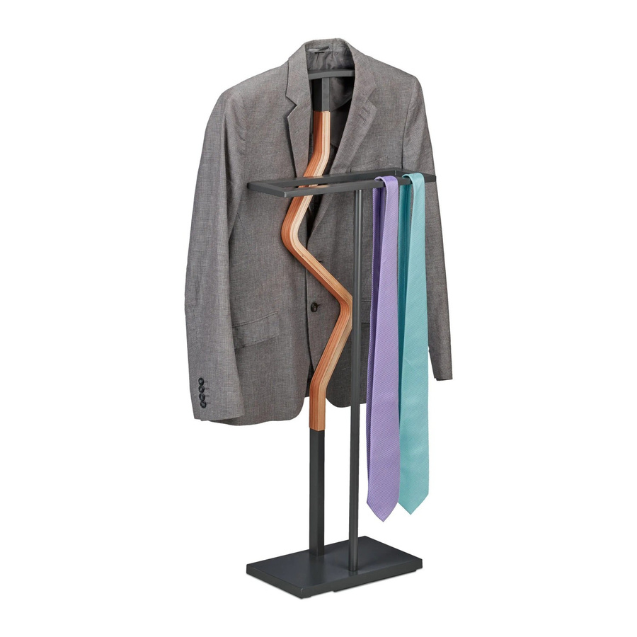 Relaxdays Herrendiener aus Stahl und MDF in Anthrazit, H: 107 cm, B: 47,5 cm, T: 20 cm - Bild 2