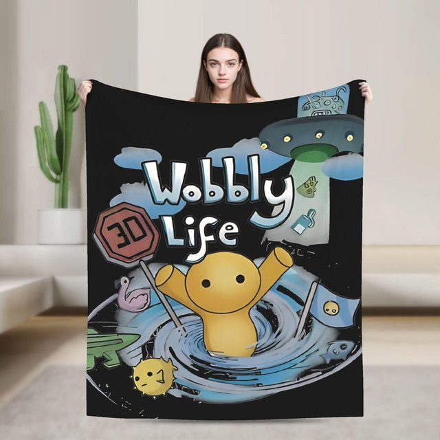 DIANASORZA Home Wobbly Life Sandbox-Spiel Tagesdecke, geometrisches Design, Schwarz, B/T: 76,2 x 101,6 cm - Bild 1