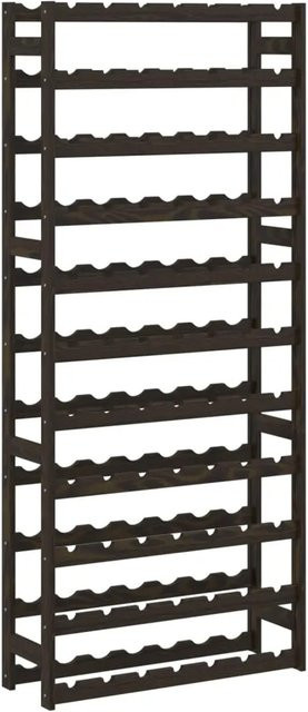 vidaXL Weinregal aus Massivholz Kiefer in Schwarz für 77 Flaschen, B: 166 cm, H: 25 cm, T: 25 cm - Bild 1