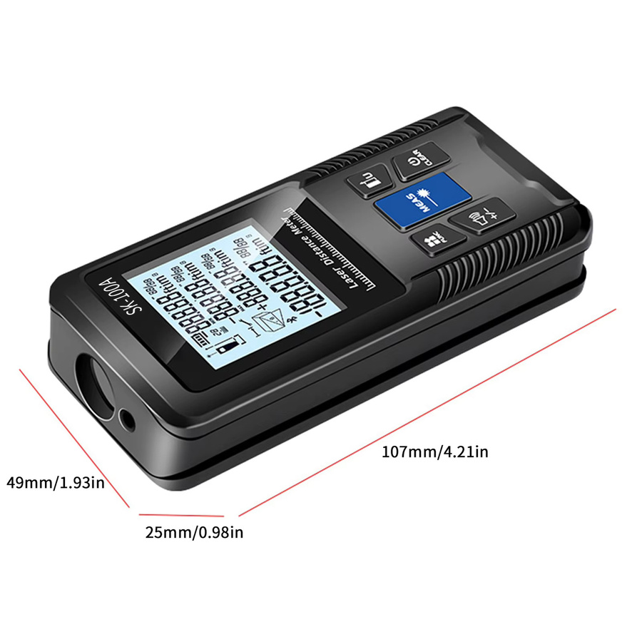 KKMOON Intelligenter digitaler Entfernungsmesser in Schwarz mit Einzel- und Dauermessmodus, einstellbarer Funktion und IP54 Wasserfestigkeit - Bild 5