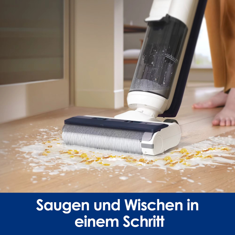 Tineco iFLOOR 5 Breeze Complete Akku-Nasstrockenstaubsauger und Wischsauger mit Kantenreinigung, Blau - Bild 2