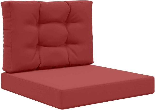 vidaXL Sofakissen für Draußen 2-teilig Weinrot aus Polyester, B/T/H: 60 x 60 x 60 cm - Bild 1