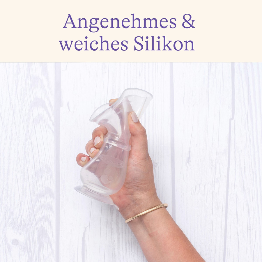 Lansinoh Silikon-Handmilchpumpe in Transparent und Lila - Bild 3