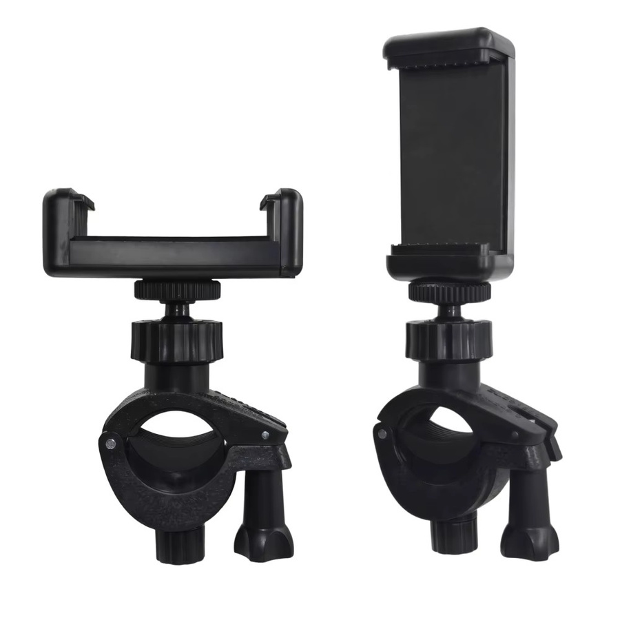 AKwing Verstellbarer Lenkeradapter in Schwarz mit 360 Grad Drehfunktion als Klemmhalterung für Lampen, Telefone und Actionkameras - Bild 5
