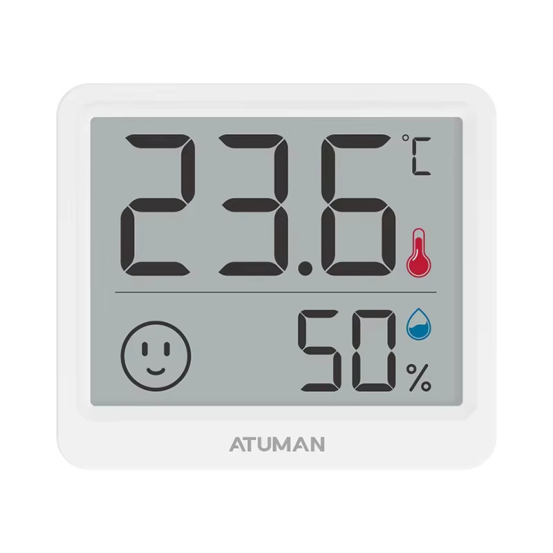 DUKA Atuman THmini Digitales Temperatur- und Feuchtigkeitsmessgerät mit 2,5 Zoll LCD Display in Weiß - Bild 4