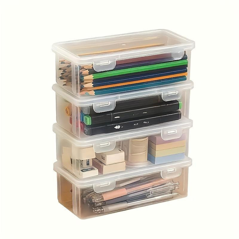 Love Home&Kitchen Transparente Stiftebox mit mehreren Fächern für Schreibwaren, Breite: 19,0 cm, Tiefe: 9,0 cm, Höhe: 6,0 cm - Bild 3