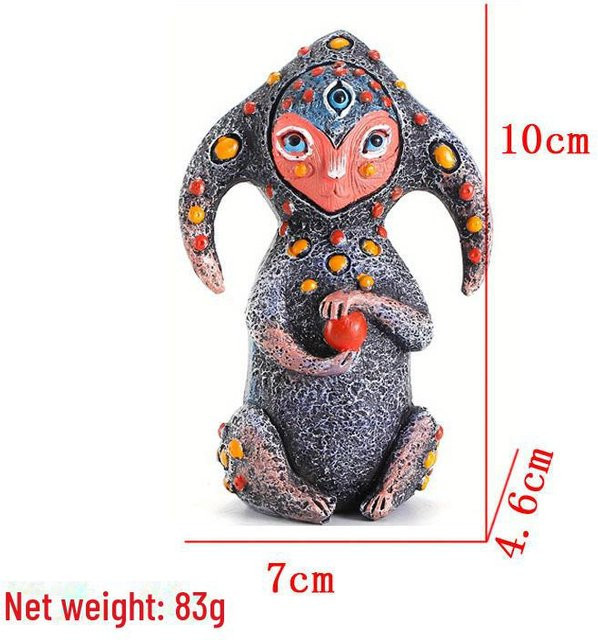 KTY Fantasy Dreiaugiger Alien Harzschmuck Set in Multicolour für Garten und Heimdekoration - Bild 1