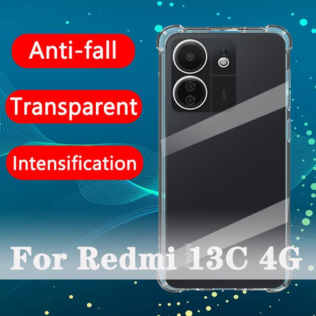 Stoßfeste Silikon Handyhülle in Transparent für Xiaomi Redmi 13C 4G und POCO C65 - Bild 1
