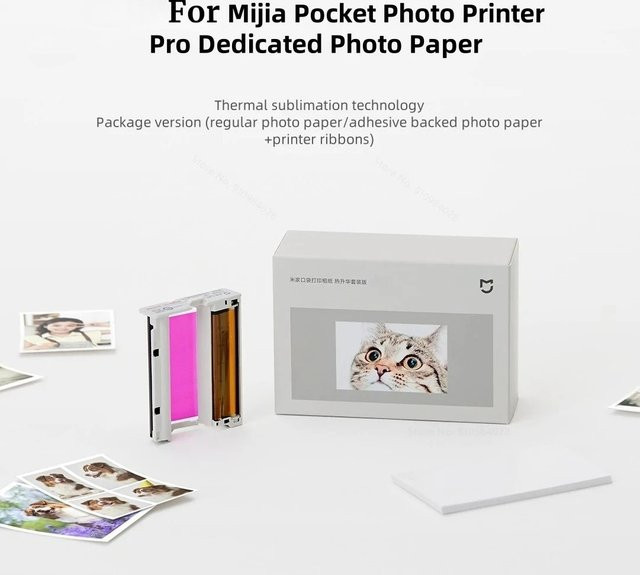 Xiaomi Mijia Pocket Photo Printer Pro 3-Zoll Fotopapier mit Sublimationsdrucktechnologie in Weiß - Bild 1