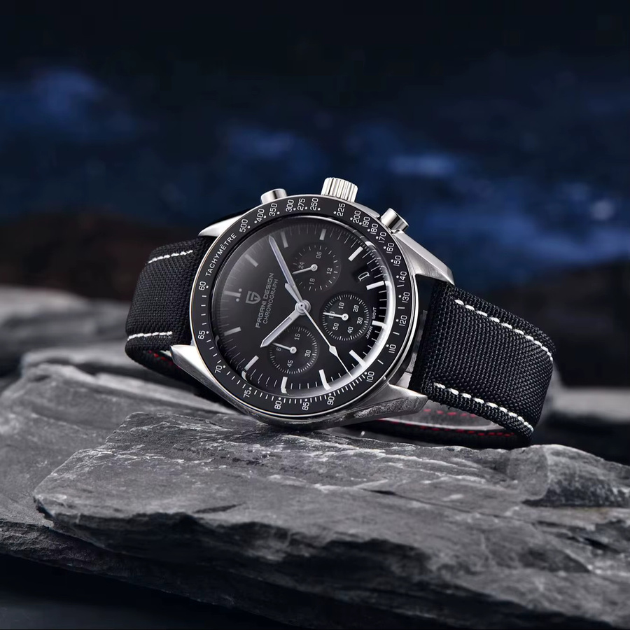 Pagani Design Chronograph, Quarz, Edelstahl, Saphirglas, Herren, Schwarz - Bild 2