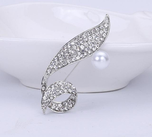YIRAN Jewelry Brosche, Brustschleife, weiß, Damen