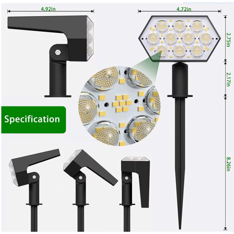 Newstyle Solar-Flutlicht für Außenbereich mit 92 LED, IP65 wasserdicht, warmweißes Solar-Spotlight für Garten, Zaun und Gehweg - Bild 2