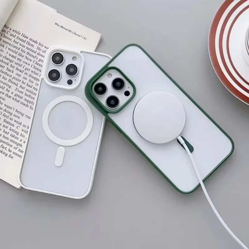 Magnetische Matte Handyhülle von OLPAY für iPhone 15 14 13 12 11 Pro Max Plus Mini XR XS X in Bonbonfarben/Multicolour mit MagSafe Kompatibilität - Bild 1