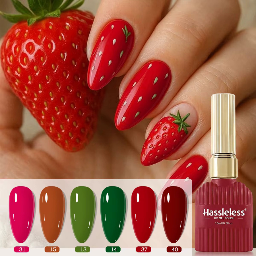 Hassleless Gel-Nagellack-Set Sommer-Frucht-Paradies, 6 Farben, glänzend - Bild 2