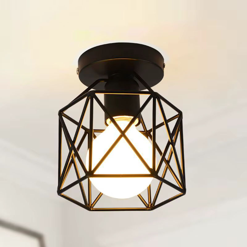 SUNMEIYI Nordic LED-Deckenleuchte aus Schmiedeeisen in Schwarz mit E27 Fassung - Bild 5