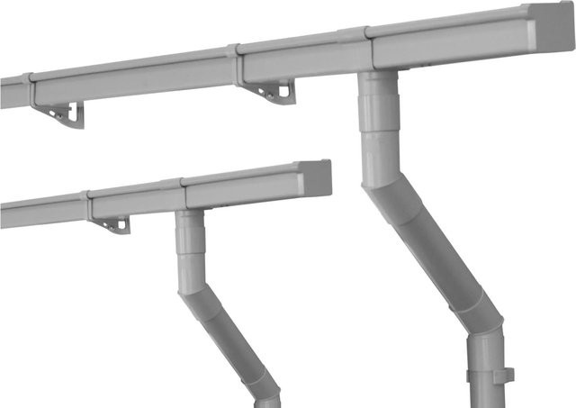 INEFA 2er Set Kastenrinne Dachrinnen aus Kunststoff in Grau, NW 68/68mm, 2x 4m - Bild 1