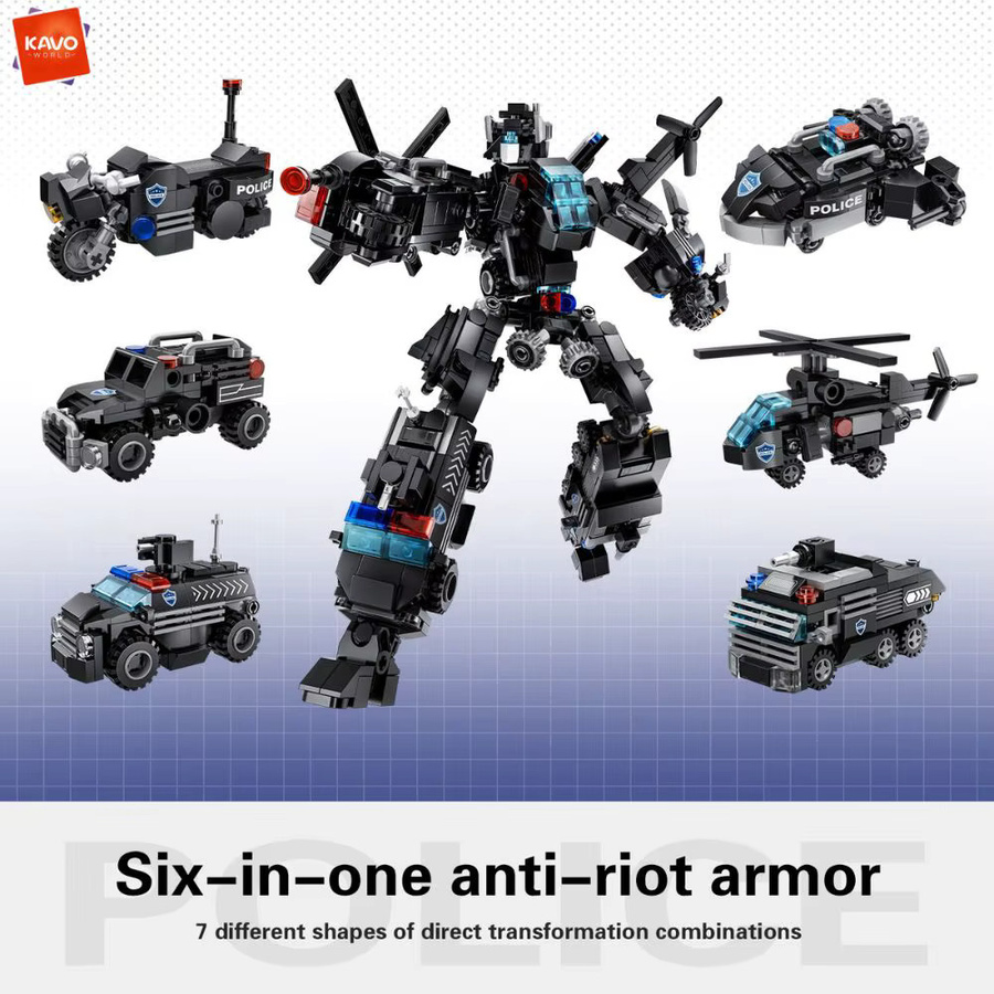 KAVOWORLD Polizei-Actionfigur, Baustein-Set, 691 Teile - Bild 4