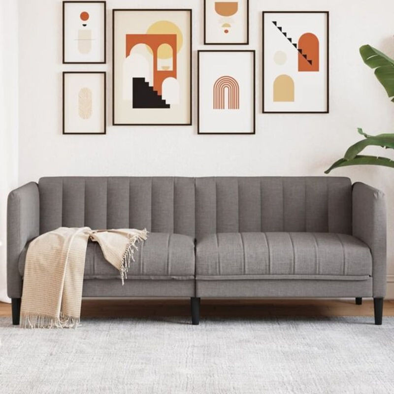 Modernes 2-Sitzer Sofa von Vidaxl in Taupe meliert aus Stoff und Polyester, Breite: 176 cm, Höhe: 76,5 cm, Tiefe: 74,5 cm - Bild 1