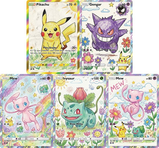 Potdemiel Pokémon Spielkarten, 5-teiliges Set, Fantasy, bunt - Bild 1