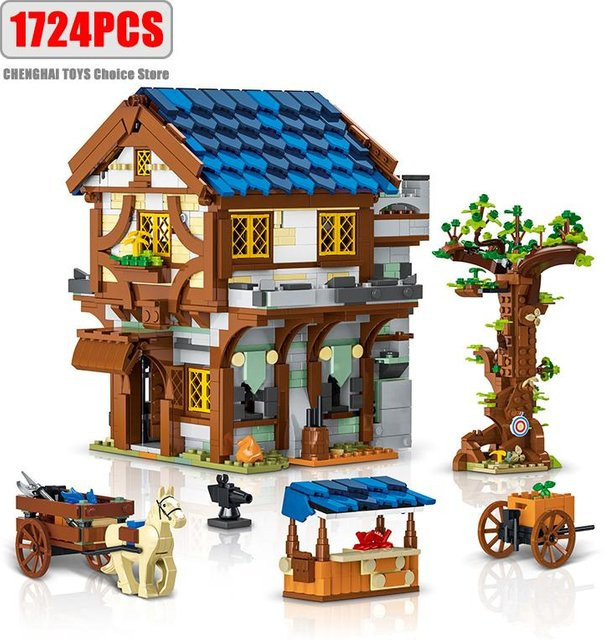 Linyi toy Mittelalterliches Stadtbau-Design Konstruktionsset, Historische Gebäude, Ritter, ab 6 Jahren - Bild 1