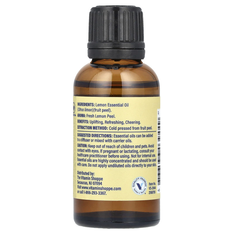 The Vitamin Shoppe Ätherisches Öl 100% Rein Zitrone 30 ml in brauner Glasflasche - Bild 2