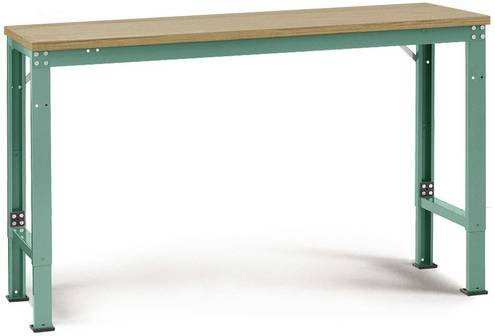 Manuflex AU7065.0001 Arbeits-Grundtisch UNIVERSAL Spezial mit Multiplexplatte, Grau und Grün, B/T/H: 150 x 100 x 72,2-102,2 cm - Bild 1
