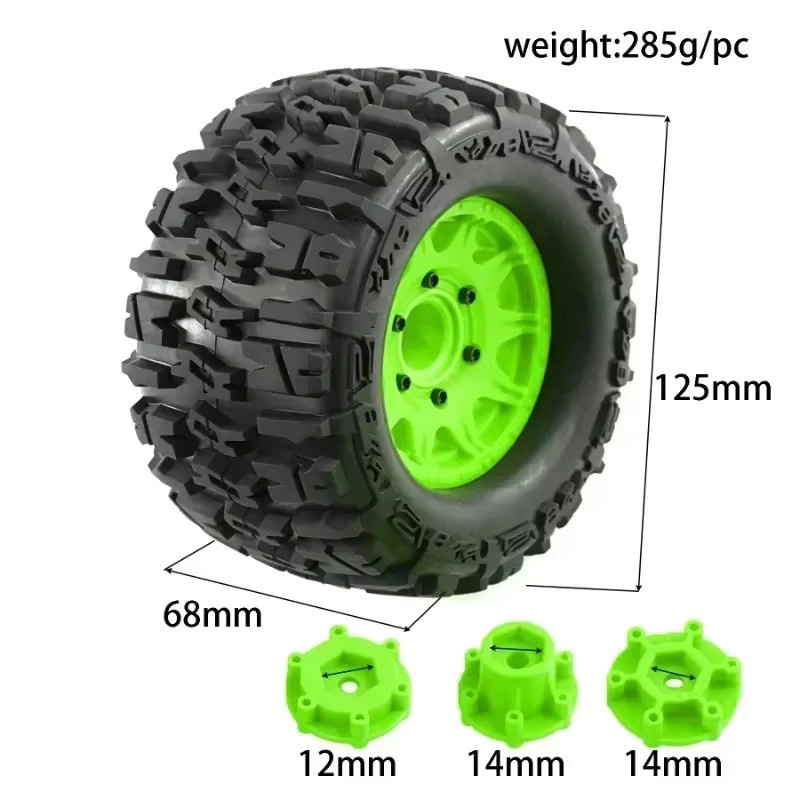 TIMEA RC-Truck-Reifen, 4-teiliges Set, 12mm/14mm Hex - Bild 1