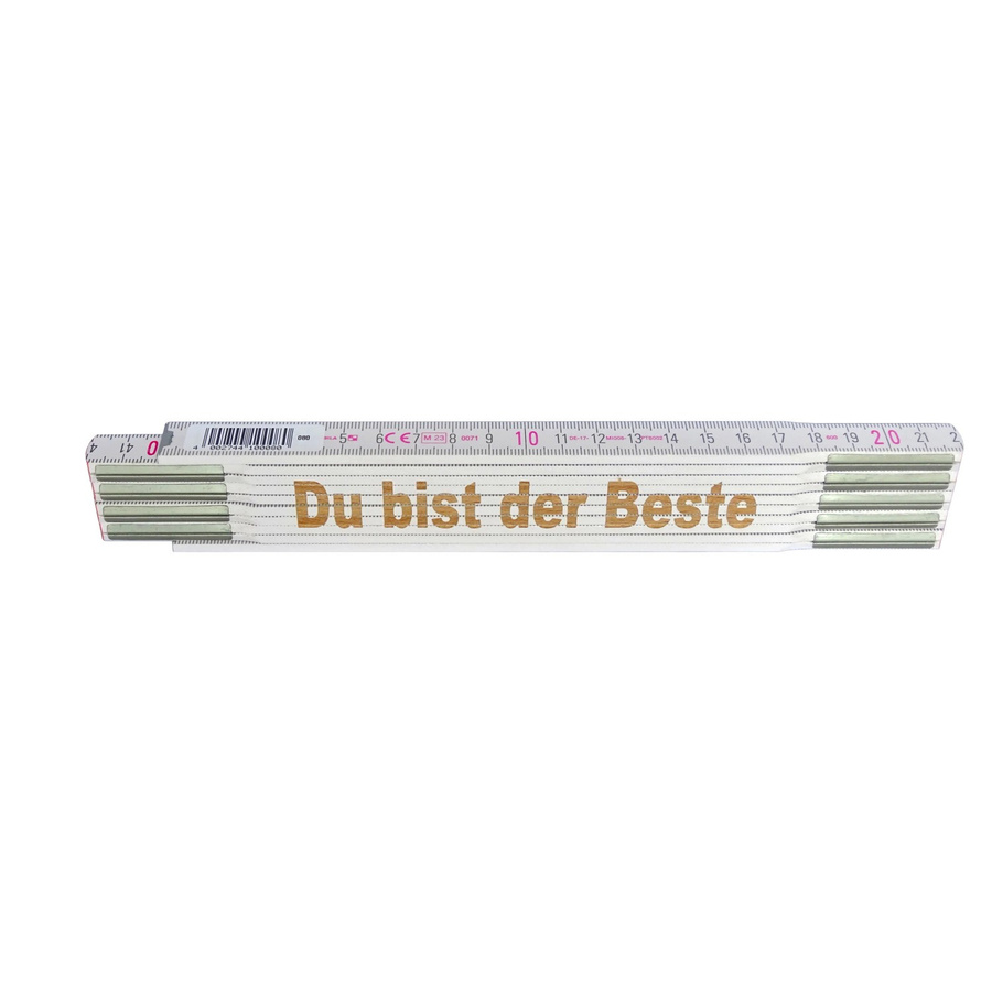 Stabila Zollstock mit Lasergravur Du bist der Beste, weiß, Länge: 2 m - Bild 2