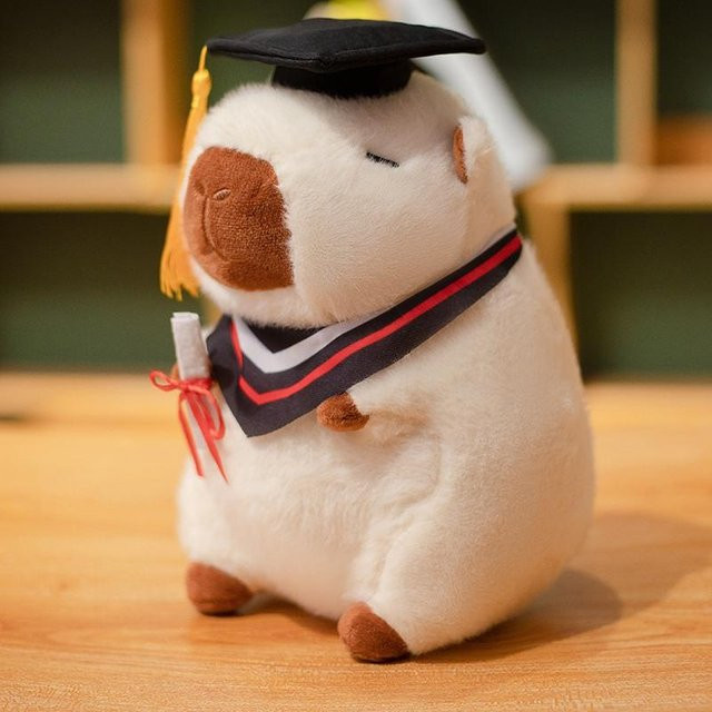 Binchi Fitness Doctor Capybara Plüschtier, weiß, 23cm, ab 14 Jahren - Bild 1