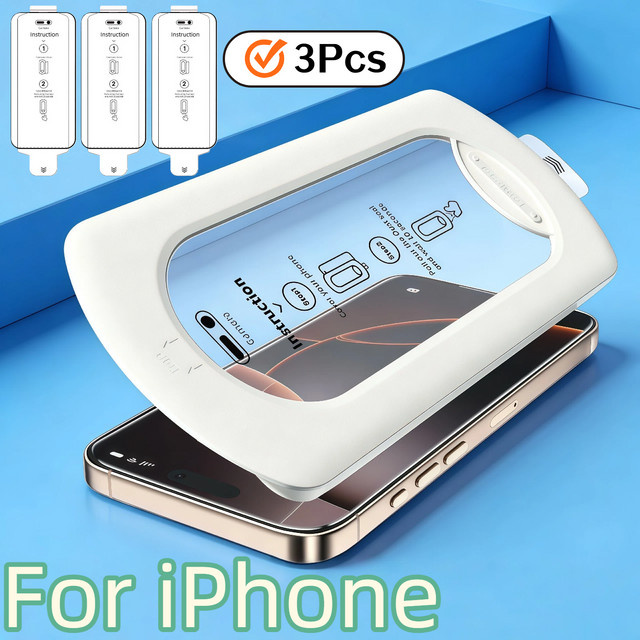 3er-Pack HD Panzerglas Displayschutzfolie für iPhone 17 16 15 14 13 Pro Max XS XR, transparent, kratzfest und anti-fingerabdruckbehaftet - Bild 1