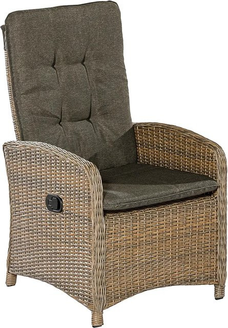 Merxx Gartensessel Atrani 2er-Set aus Metall und Kunststoffgeflecht in Beige mit Armlehnen, B/H/T: 63 x 108 x 65 cm - Bild 1