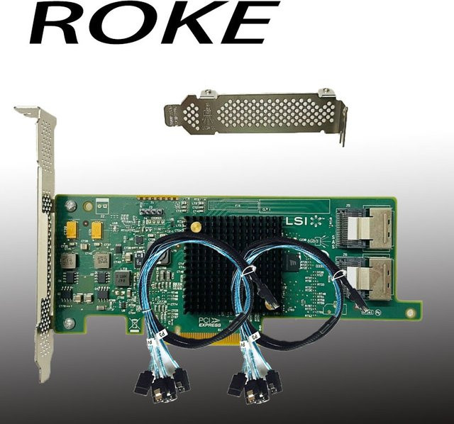 LSI 9207-8i SAS HBA Controller Card im IT-Modus für ZFS FreeNAS und UnRAID inklusive 2 SATA-Kabel - Bild 1