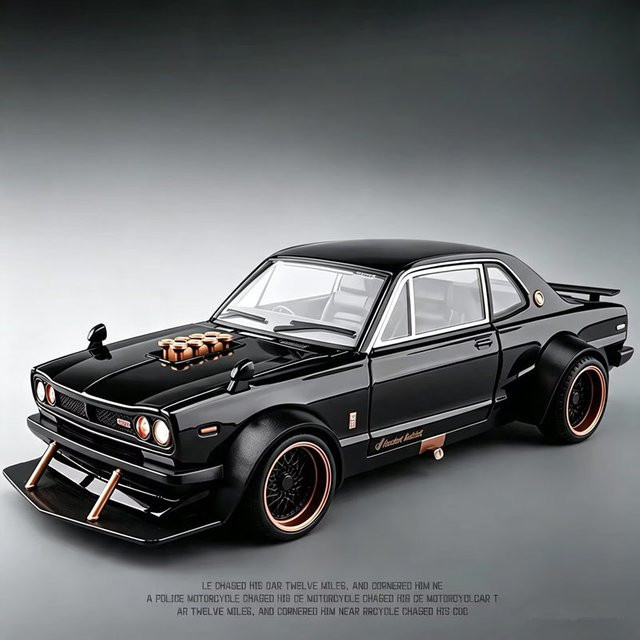 MAKEDA Skyline 2000 GT-R Sportwagen-Modell, 1:22, Metall, mit Licht und Sound - Bild 1