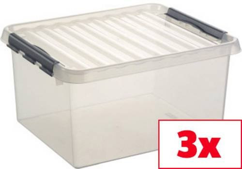 Helit Aufbewahrungsbox Sunware Q-line Transparent 36l, 3er-Set, B: 40 cm, H: 26 cm, T: 50 cm - Bild 1