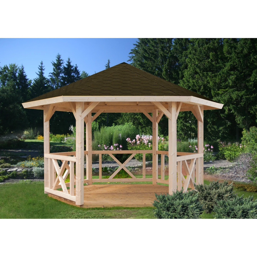 Palmako Pavillon Betty aus lackiertem Leimholz in Weiß B: 384 cm, T: 337 cm - Bild 1