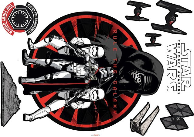 Komar Star Wars First Order Deko-Sticker, bunt, B: 50 cm, H: 70 cm - Bild 1
