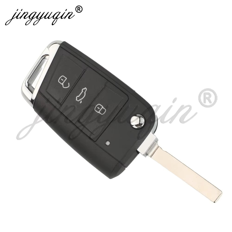 Jingyuqin Klappbarer Fernschlüssel MQB49 5C Chip 434MHz für VW Golf Polo Tiguan Touran MK7 Volkswagen Skoda Seat in Schwarz - Bild 2